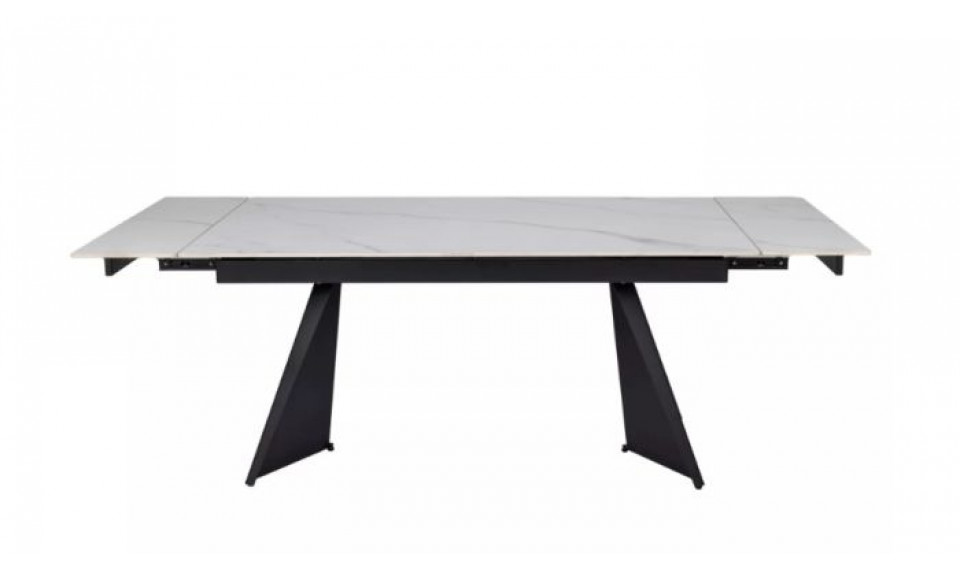 Pikendatav söögilaud LACONI 160-220x90 cm valge marmor/must | Lauad | ZIPhome.ee pilt 3