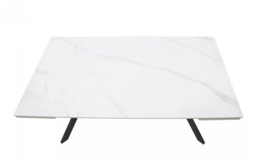 Pikendatav söögilaud IMPERIA 160-220x90 cm valge marmor/must | Lauad | ZIPhome.ee pilt 3