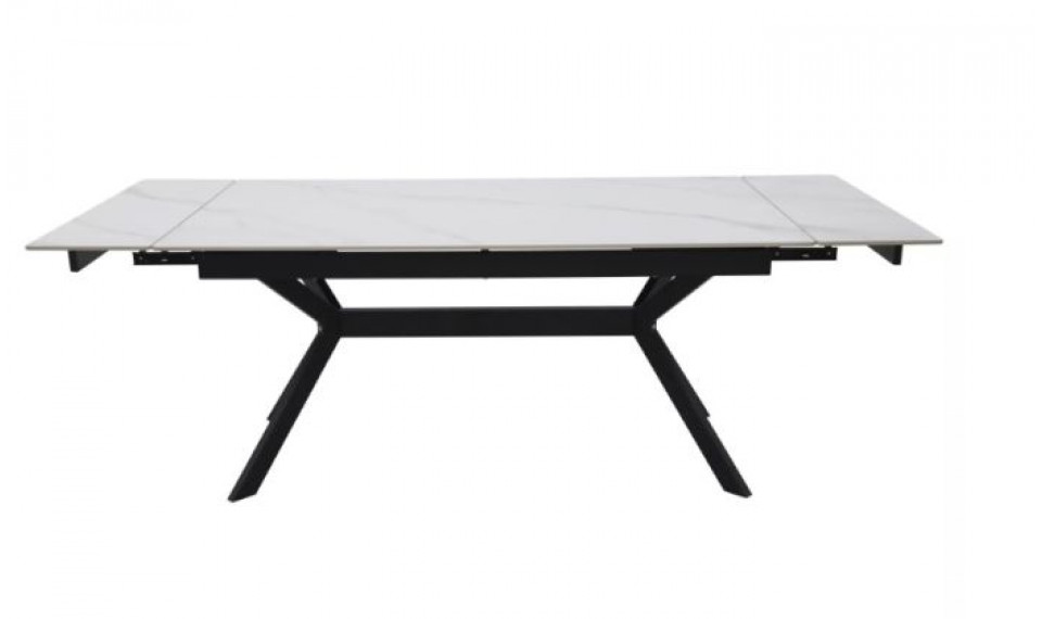Pikendatav söögilaud IMPERIA 180-240x90 cm valge marmor/must | Lauad | ZIPhome.ee pilt 1