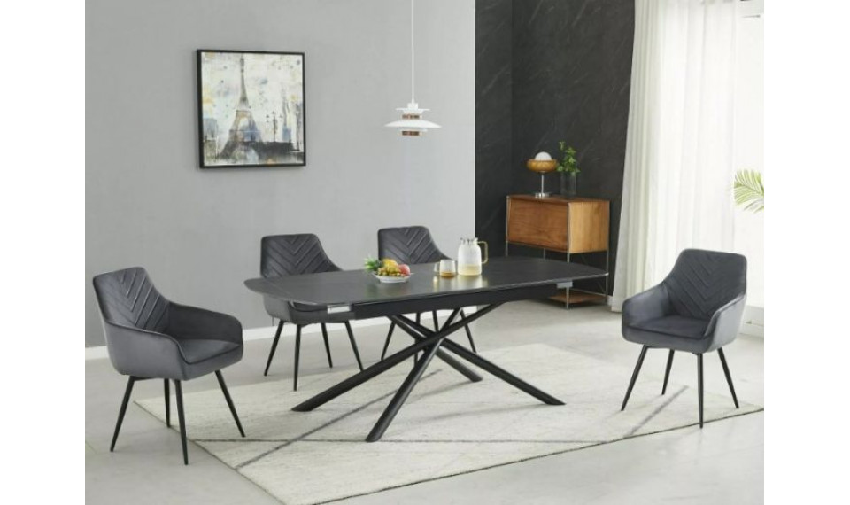 Раздвижной обеденный стол VECTOR черный 160-200x90 см | Столы | ZIPhome.ee изображение 6