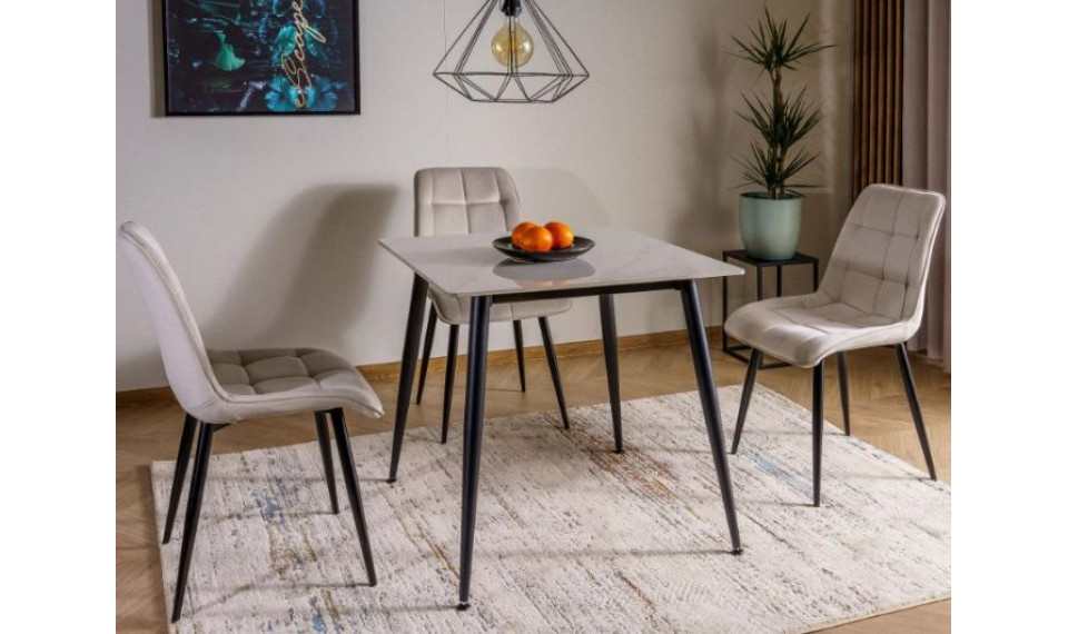 Ruokapöytä RION valkoinen marmori 80x80 cm | Pöydät | ZIPhome.ee kuva 2