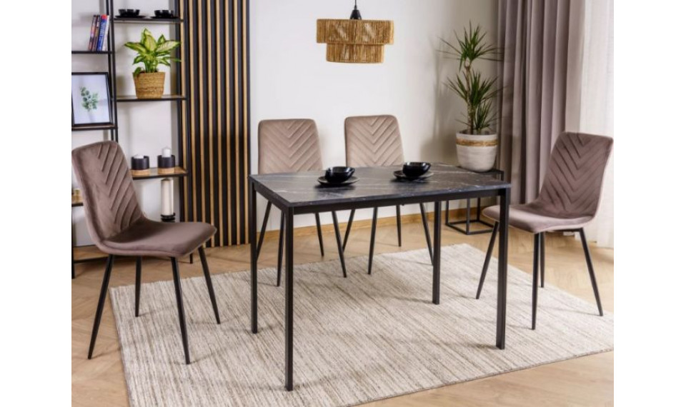 Ruokapöytä MARIO musta marmori/musta 100x60 cm | Pöydät | ZIPhome.ee kuva 2