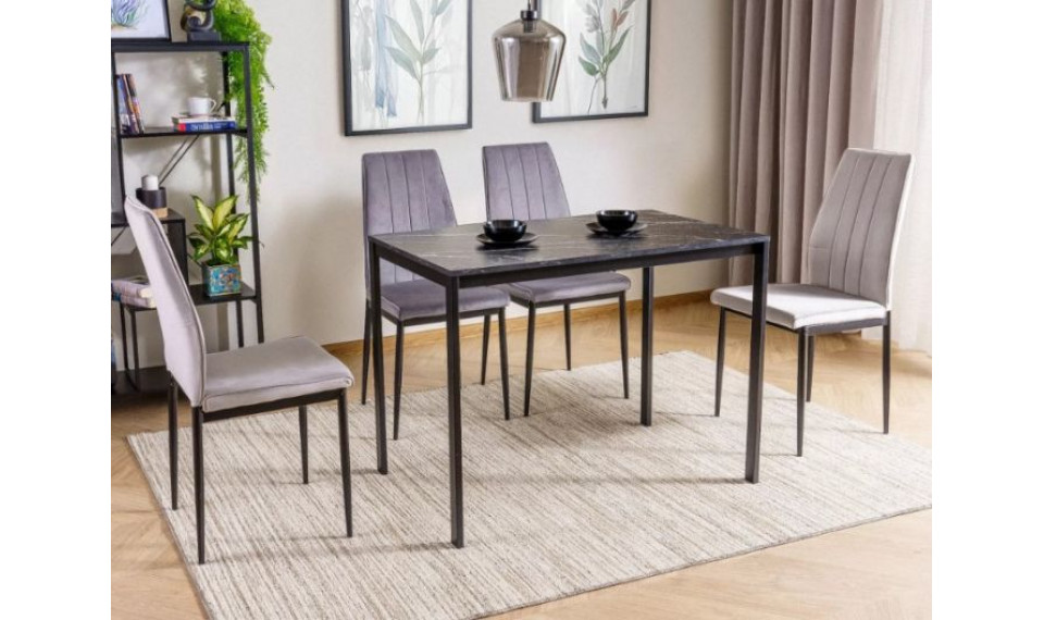 Ruokapöytä MARIO musta marmori/musta 100x60 cm | Pöydät | ZIPhome.ee kuva 3