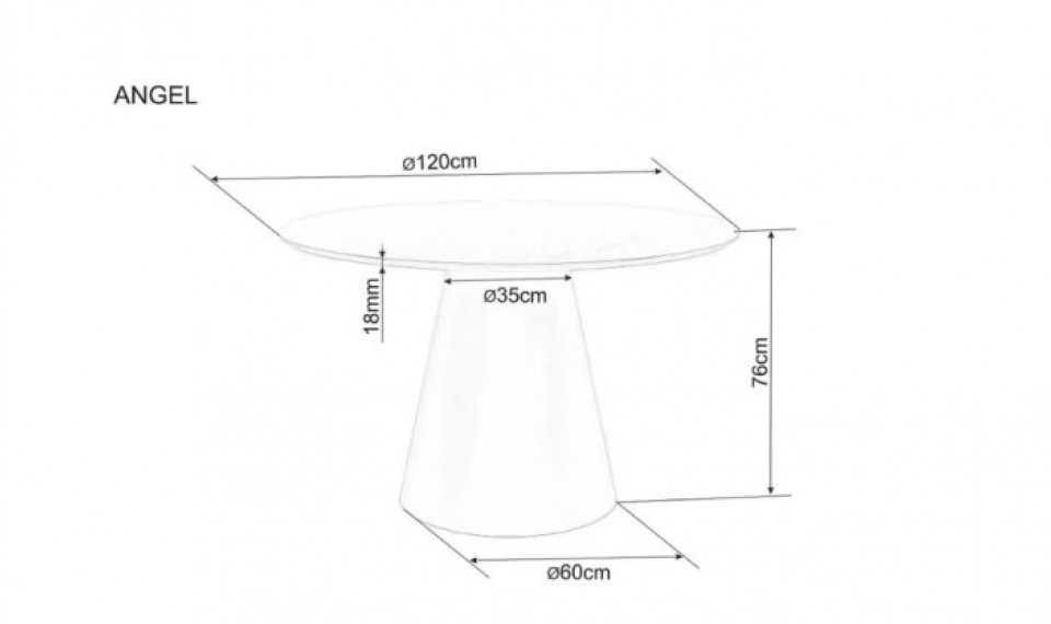 Pyöreä ruokapöytä ANGEL 120 cm tammi/kashmir | Pöydät | ZIPhome.ee kuva 5