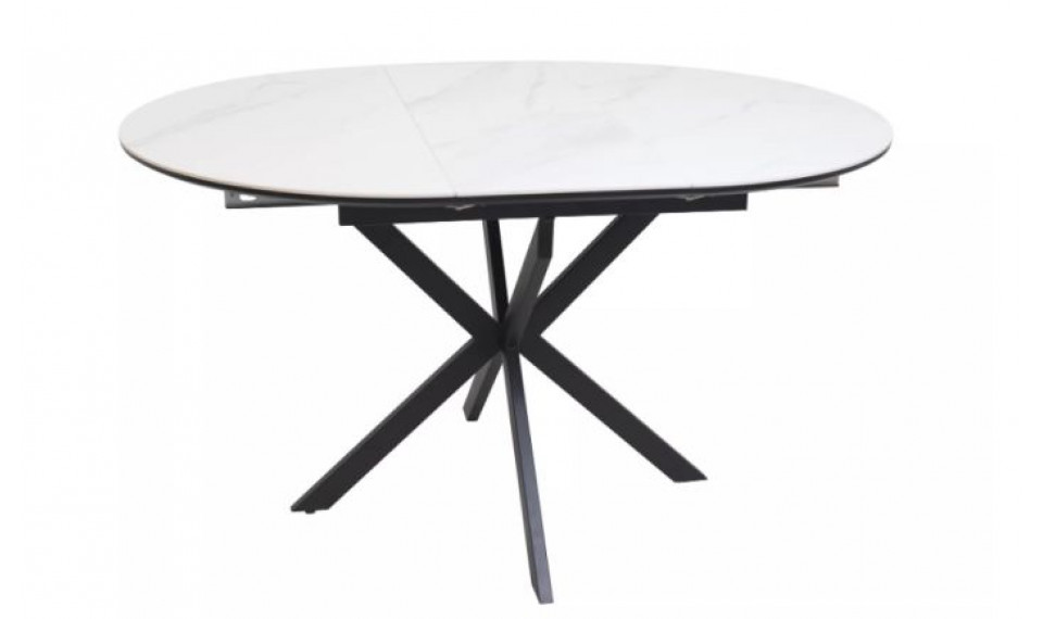 Pikendatav söögilaud GASTON ceramic valge marmor/must 100-135x100 cm | Lauad | ZIPhome.ee изображение 1