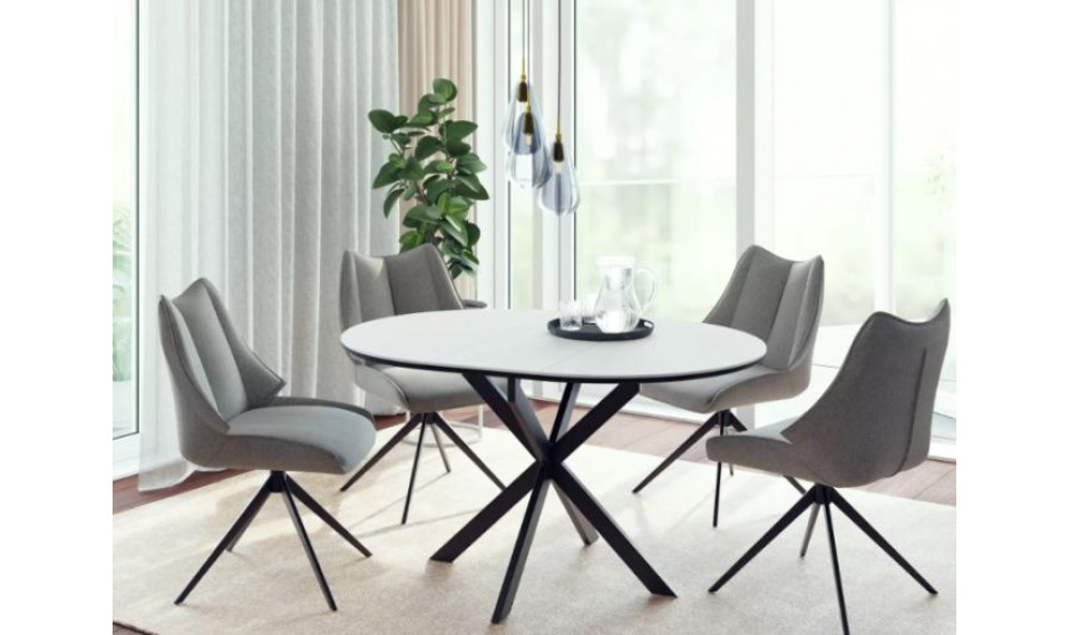 Pikendatav söögilaud GASTON ceramic valge marmor/must 100-135x100 cm | Lauad | ZIPhome.ee изображение 6