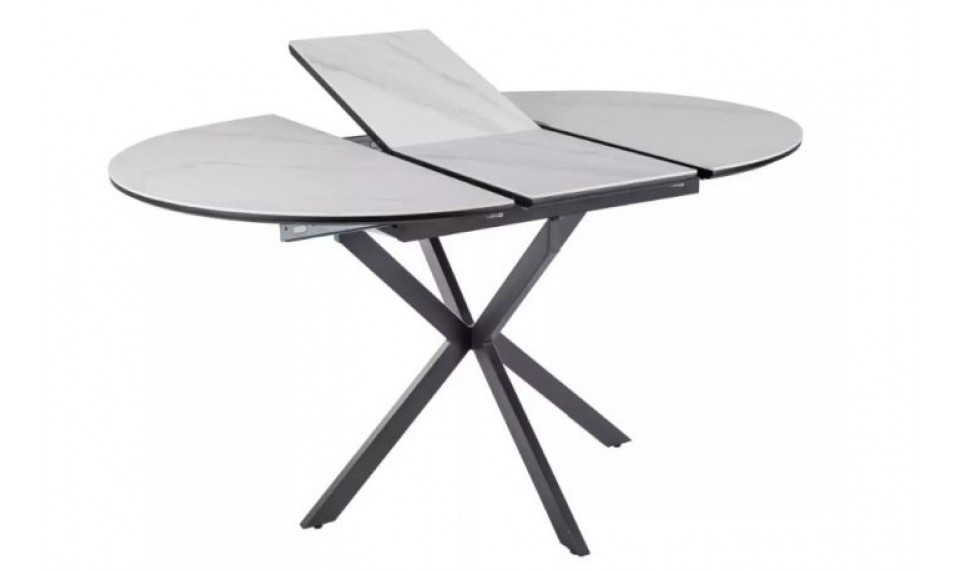 Pikendatav söögilaud GASTON ceramic valge marmor/must 100-135x100 cm | Lauad | ZIPhome.ee изображение 3