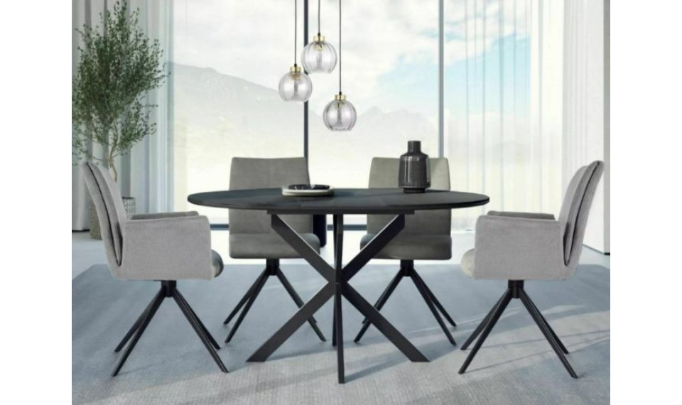 Pikendatav söögilaud GASTON ceramic must marmor/must 100-135x100 cm | Lauad | ZIPhome.ee изображение 5