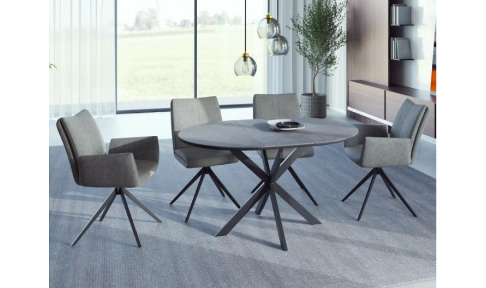 Pikendatav söögilaud GASTON ceramic hall marmor/must 100-135x100 cm | Lauad | ZIPhome.ee kuva 4