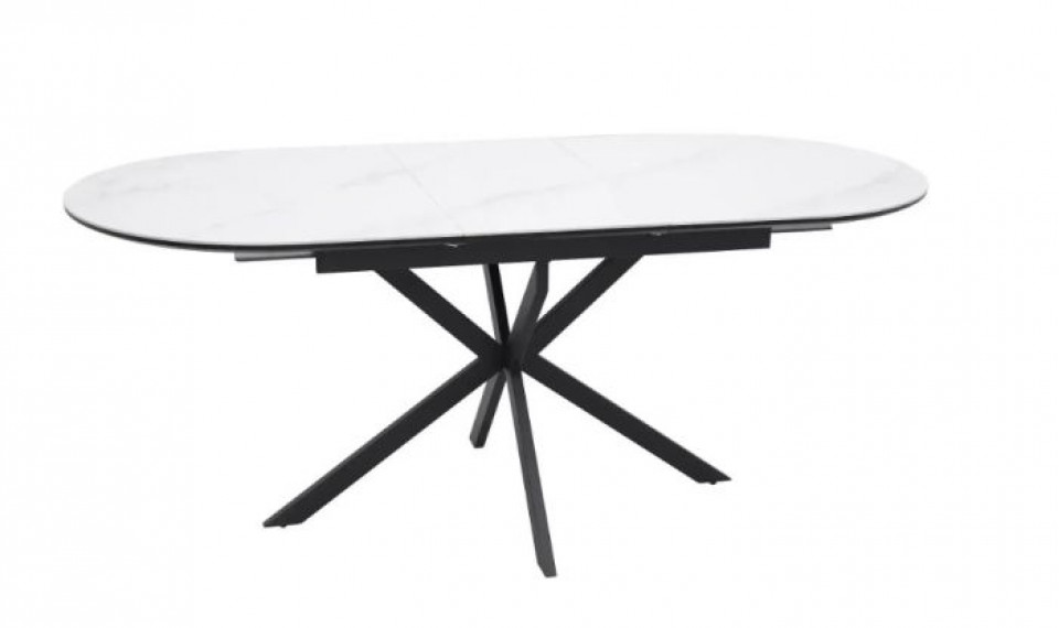 Pikendatav söögilaud GASTON ceramic valge marmor/must 140-180x80 cm | Lauad | ZIPhome.ee pilt 1