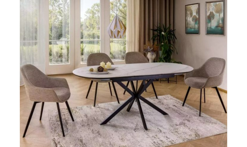 Pikendatav söögilaud GASTON ceramic valge marmor/must 140-180x80 cm | Lauad | ZIPhome.ee pilt 3