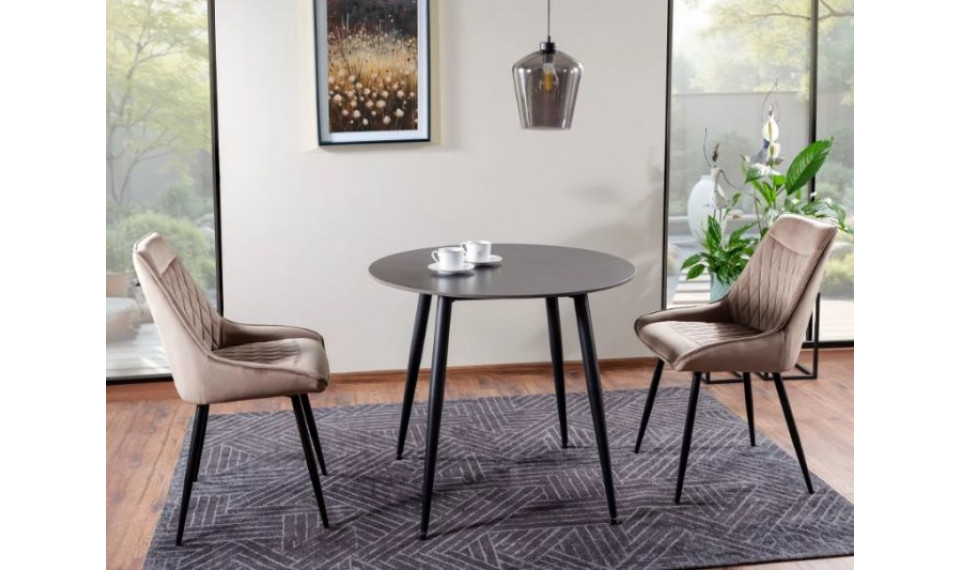 Round dining table IDEAL ceramic white marble/black 100cm | Tables | ZIPhome.ee image 2