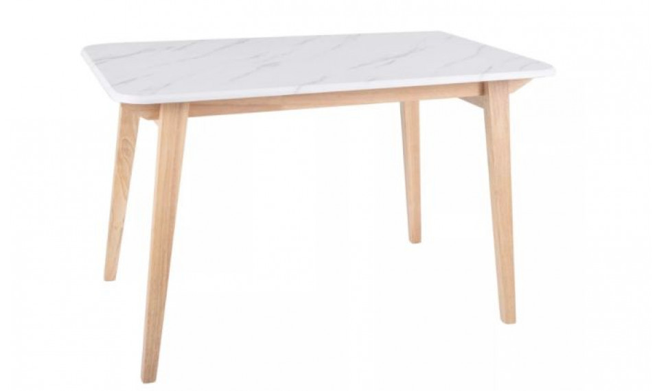Ruokapöytä MARCUS valkoinen marmori/tammi 120x75 cm | Pöydät | ZIPhome.ee kuva 1