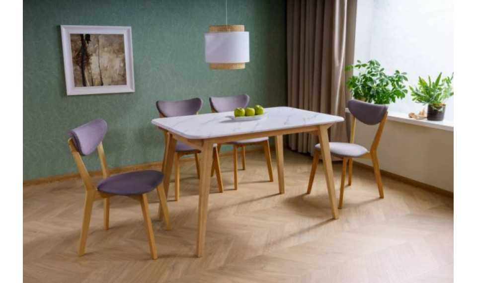 Ruokapöytä MARCUS valkoinen marmori/tammi 120x75 cm | Pöydät | ZIPhome.ee kuva 3