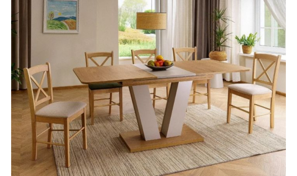 Jatkettava ruokapöytä PLATON tammi cremona torro/kashmir 136-176x80 cm | Pöydät | ZIPhome.ee kuva 2