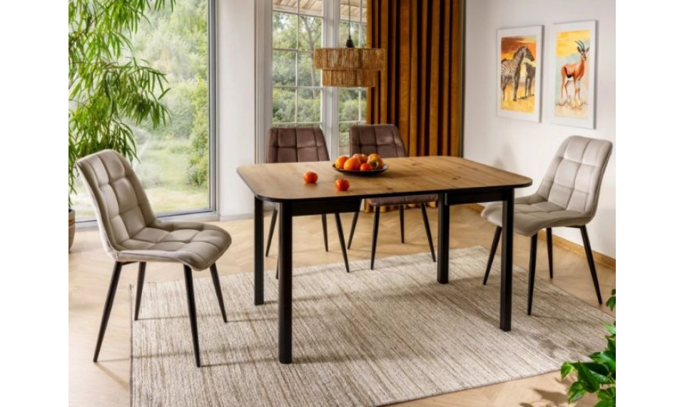 Pikendatav söögilaud DANTE 2 tamm artisan/must 90-130x90 cm | Lauad | ZIPhome.ee изображение 2