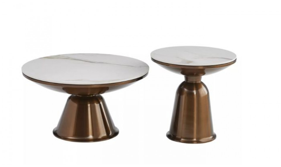 Sohvapöytäsetti VERA valkoinen/kupari 2kpl | Kahvipöydät | ZIPhome.ee kuva 2