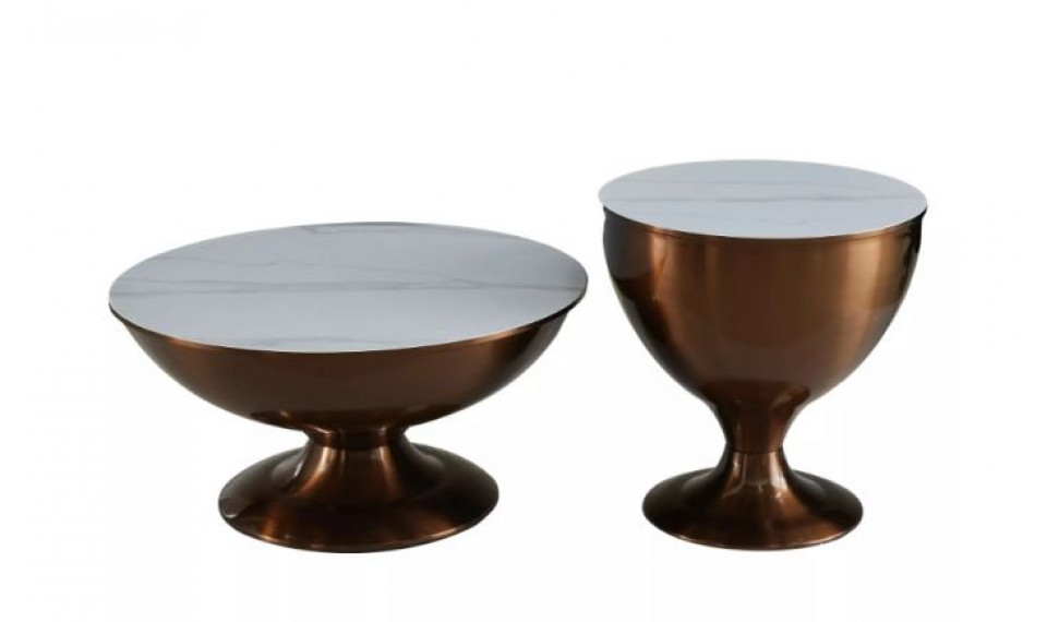 Sohvapöytäsarja SALSA valkoinen/kupari 2kpl | Kahvipöydät | ZIPhome.ee kuva 2