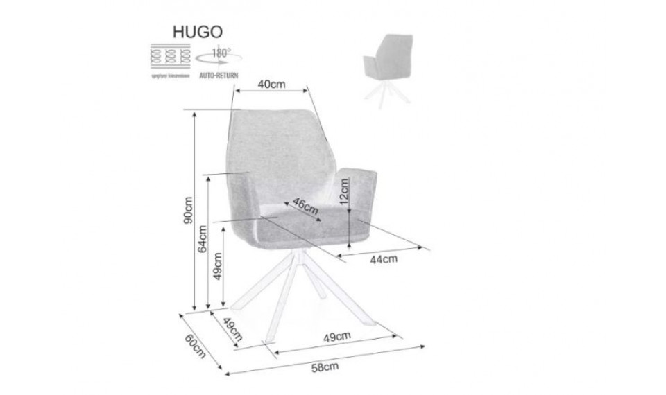 Pöörlev tool HUGO helebeež Brego 22 | Toolid ja tugitoolid | ZIPhome.ee pilt 5