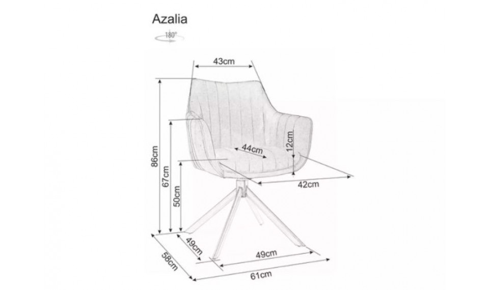 Pöörlev tool AZALIA D velvet Bluvel 40/tamm | Toolid ja tugitoolid | ZIPhome.ee image 4