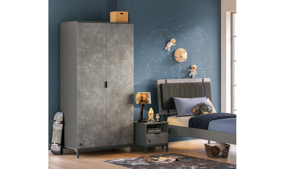 SPACE GRAY 2 ustega riidekapp | Laste riidekapid | ZIPhome.ee pilt 5