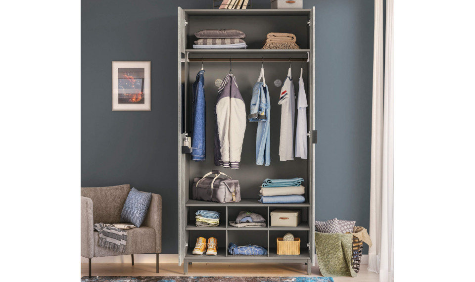 SPACE GRAY 2 ustega riidekapp | Laste riidekapid | ZIPhome.ee pilt 4