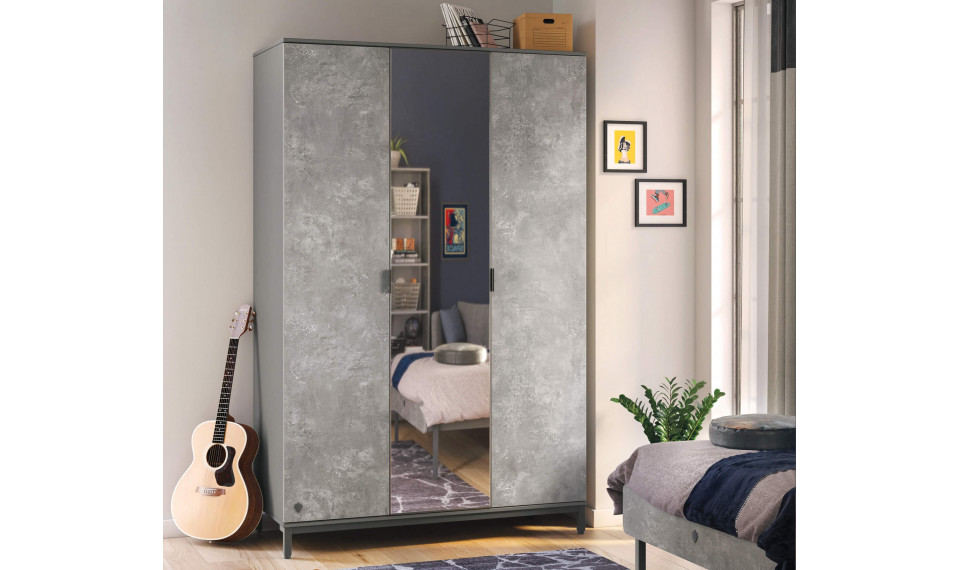 SPACE GRAY 3 ustega riidekapp | Laste riidekapid | ZIPhome.ee pilt 3