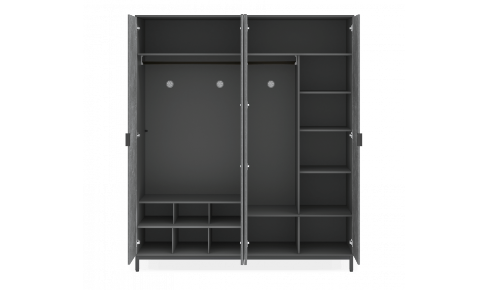 SPACE GRAY 4 ustega riidekapp | Laste riidekapid | ZIPhome.ee pilt 2