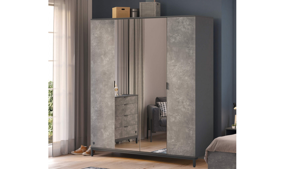 SPACE GRAY 4 ustega riidekapp | Laste riidekapid | ZIPhome.ee pilt 3