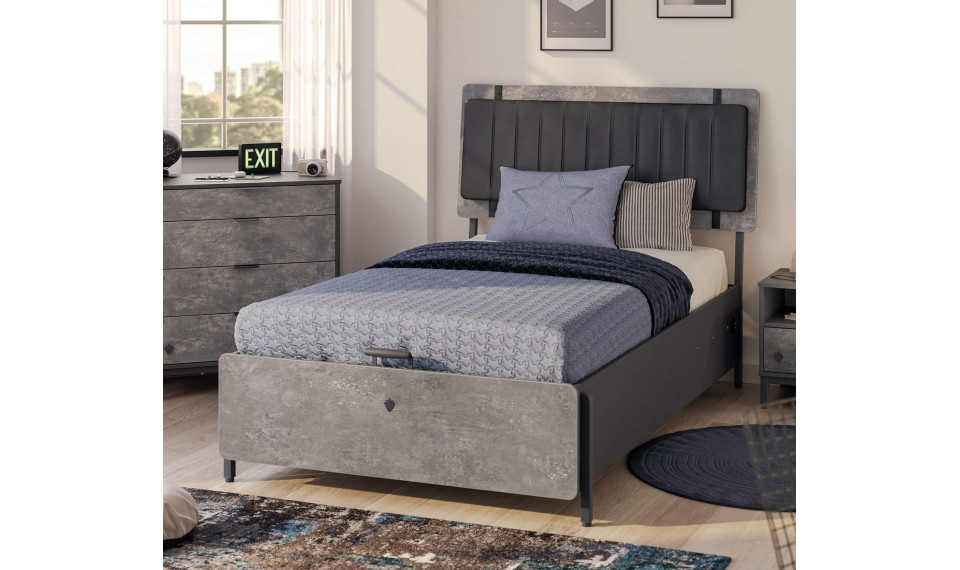 SPACE GRAY voodi pesukastiga ja tõstemehhanismiga (100x200 cm) | Laste voodid | ZIPhome.ee pilt 2