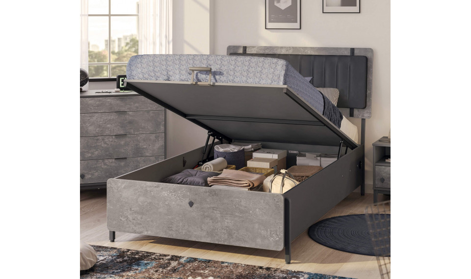 SPACE GRAY voodi pesukastiga ja tõstemehhanismiga (100x200 cm) | Laste voodid | ZIPhome.ee pilt 3