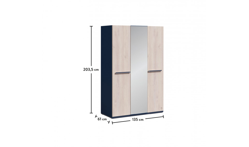 TRIO 3 ustega riidekapp | Laste riidekapid | ZIPhome.ee pilt 4