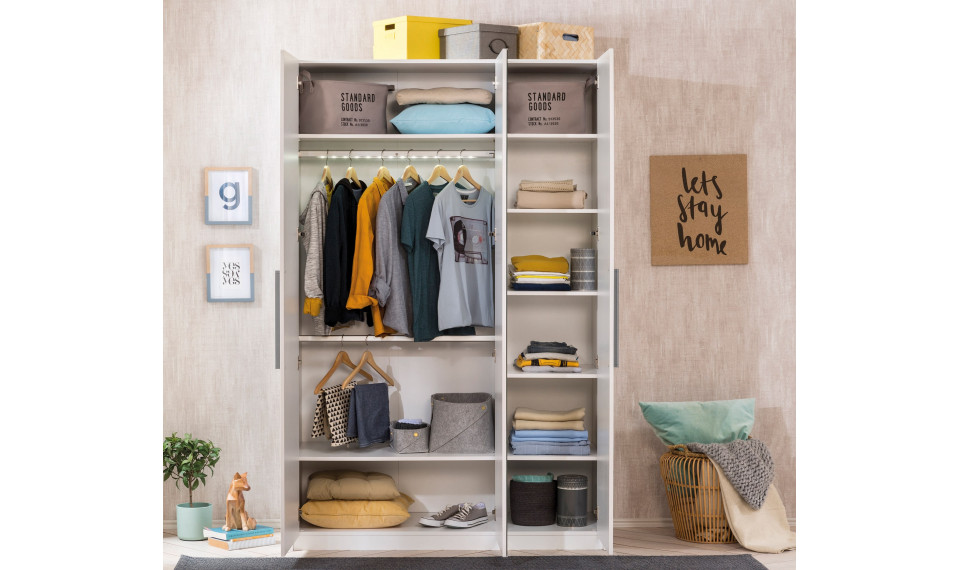 WHITE 3-ukseline riidekapp | Laste riidekapid | ZIPhome.ee pilt 4