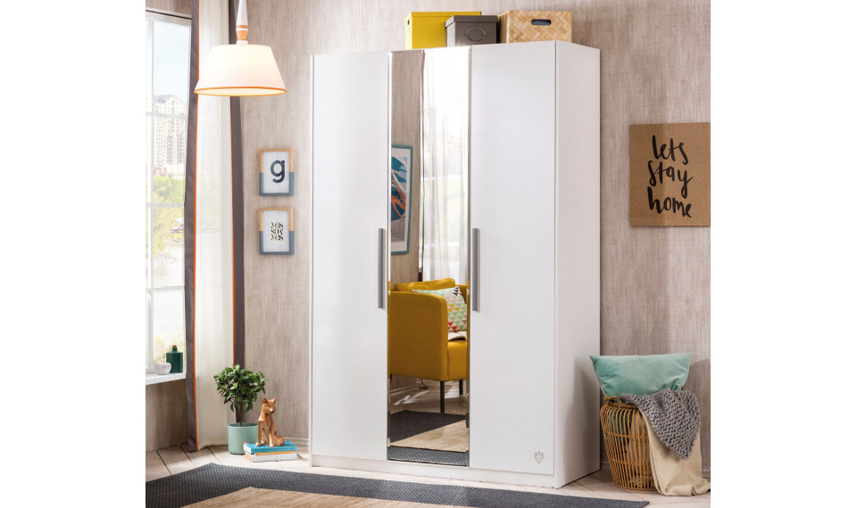 WHITE 3-ukseline riidekapp | Laste riidekapid | ZIPhome.ee pilt 2