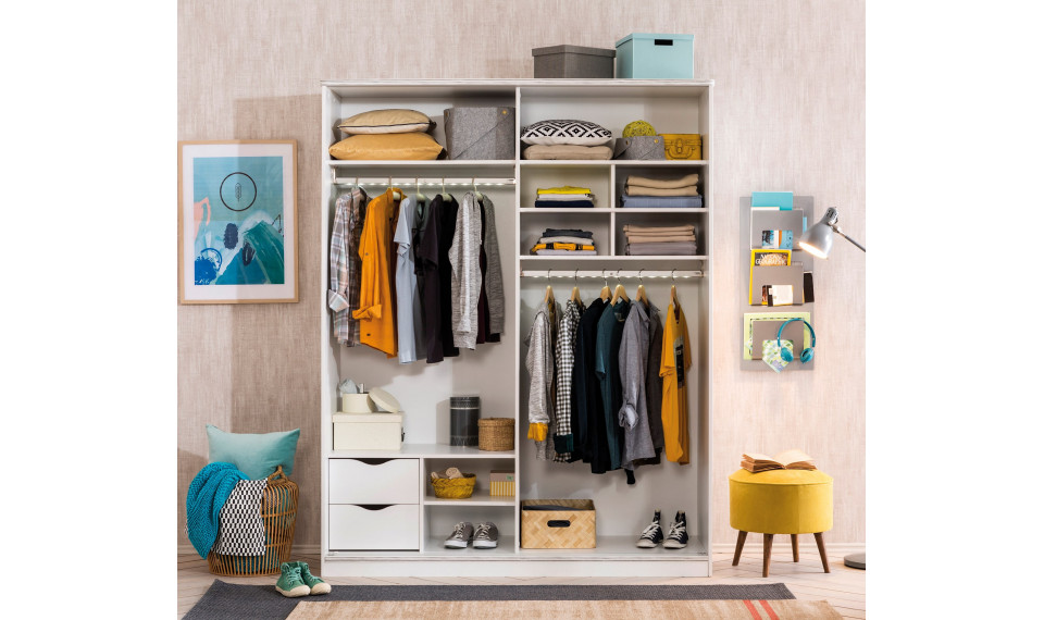 WHITE riidekapp lükandustega | Laste riidekapid | ZIPhome.ee pilt 4