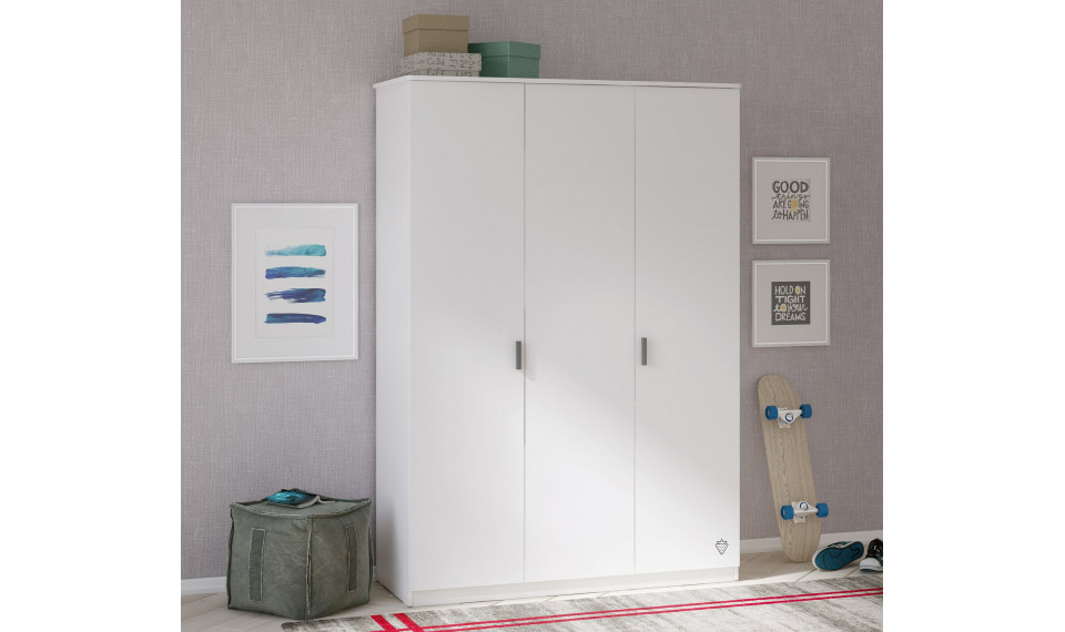 WHITE 3-ukseline riidekapp | Laste riidekapid | ZIPhome.ee pilt 4