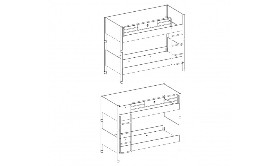 WHITE двухъярусная кровать (90x200 cm) | Двухъярусные кровати | ZIPhome.ee изображение 6