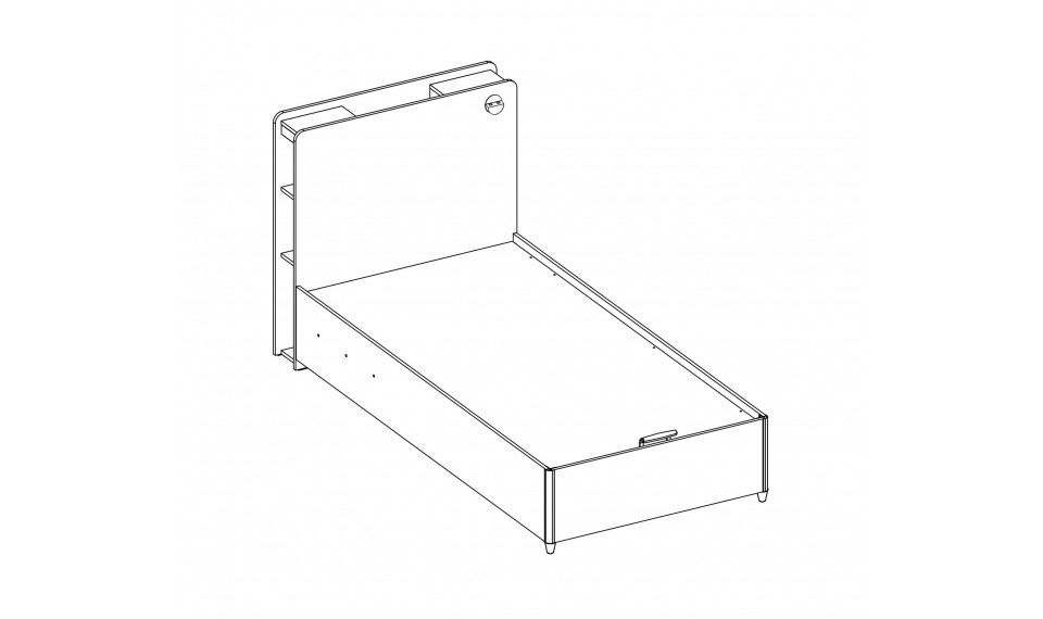 WHITE BED WITH BASE (100x200 cm) | 100% laatu WHITE BED WITH BASE (100x200 cm) | White | ZIPhome.ee kuva 6