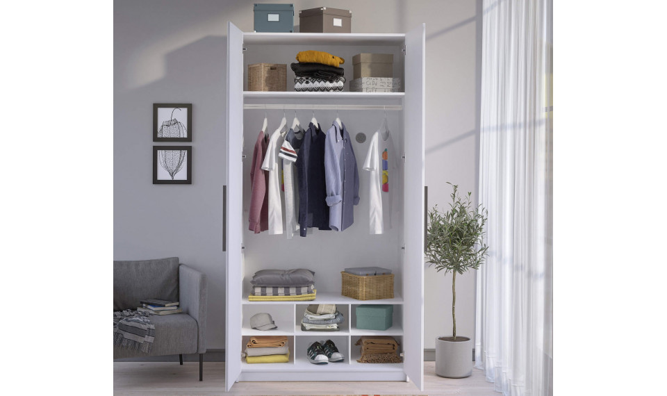 WHITE 2 ustega riidekapp | Laste riidekapid | ZIPhome.ee pilt 3