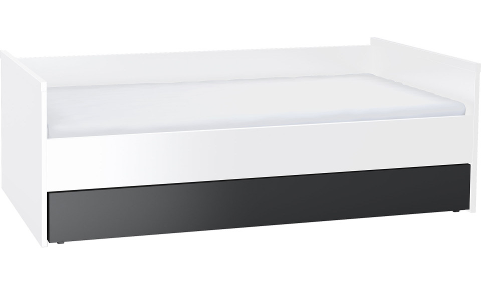 Couch with drawer with lifted frame 90x200 Young Users by VOX white/black/white 206,7/95,4/69,6 | Young Users | ZIPhome.ee kuva 1